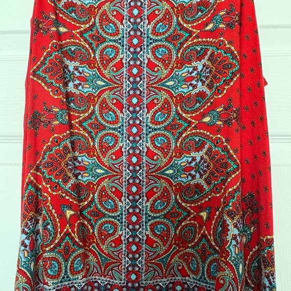 Boho Red Paisley Tank Top Size XL - Picture 4 of 8